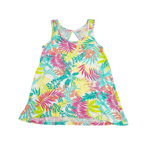 Fresh Produce Colorful Leaves Print Cotton Cutout Back Tank - Picture 1 of 4